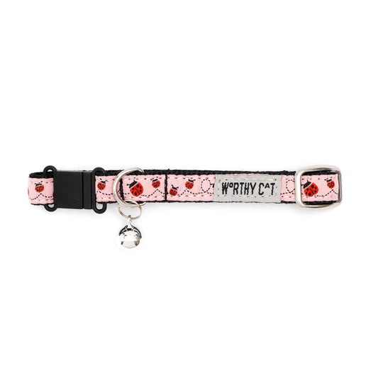 Ladybug Cat Collar – Pink, Size One Size