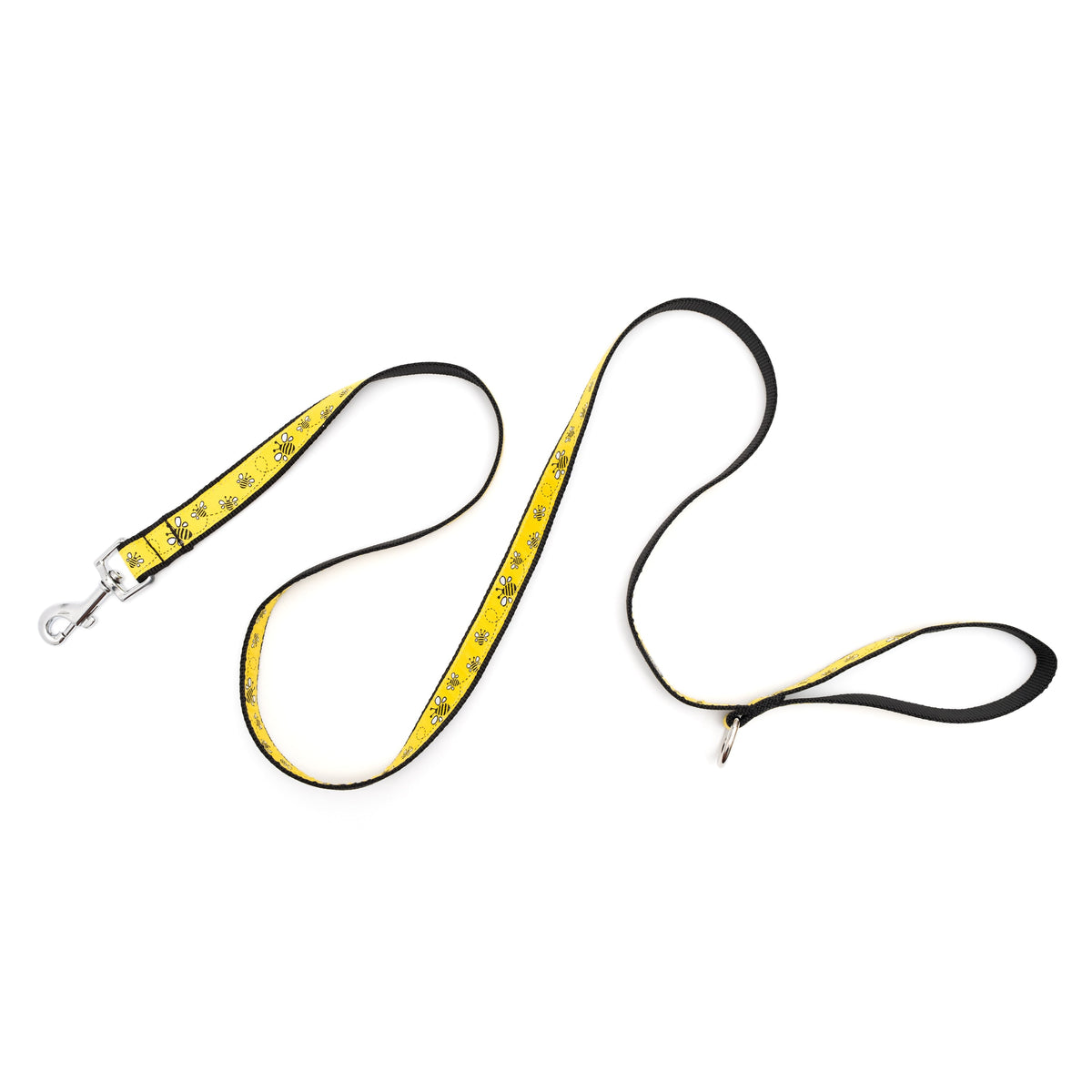 Bzzz yellow ribbon and nylon dog leash, product view 3