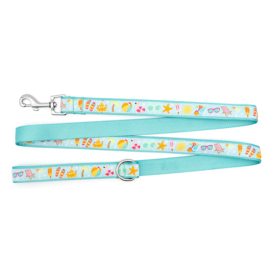 Life's a Beach Dog Leash – Mint Green, Sizes S, L