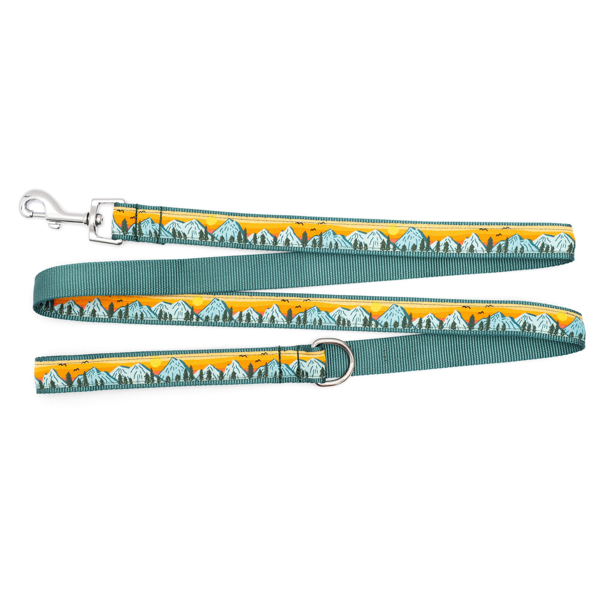 Mountain Range multicolored ribbon and nylon dog leash, product view 2