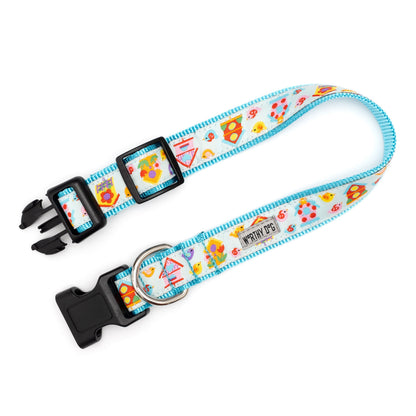 Birdhouses Dog Collar – Blue, Sizes XS–XL