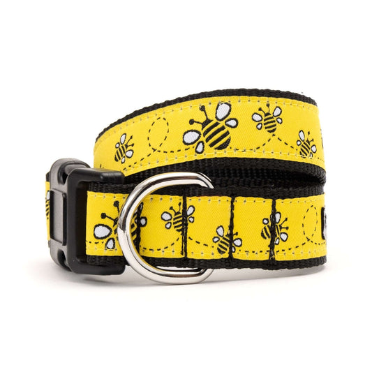 Yellow Bee Dog Collar in yellow, main product view