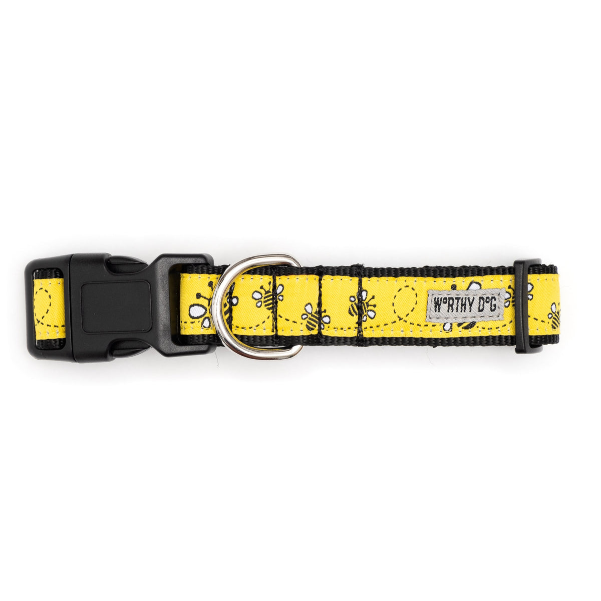 Yellow Bee Dog Collar in yellow, product view 3