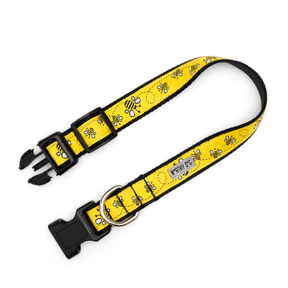 Yellow Bee Dog Collar in yellow, product view 4