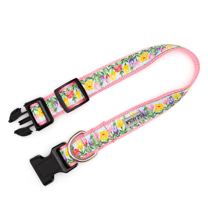 Hello Spring Dog Collar – Blue, Sizes XS–XL