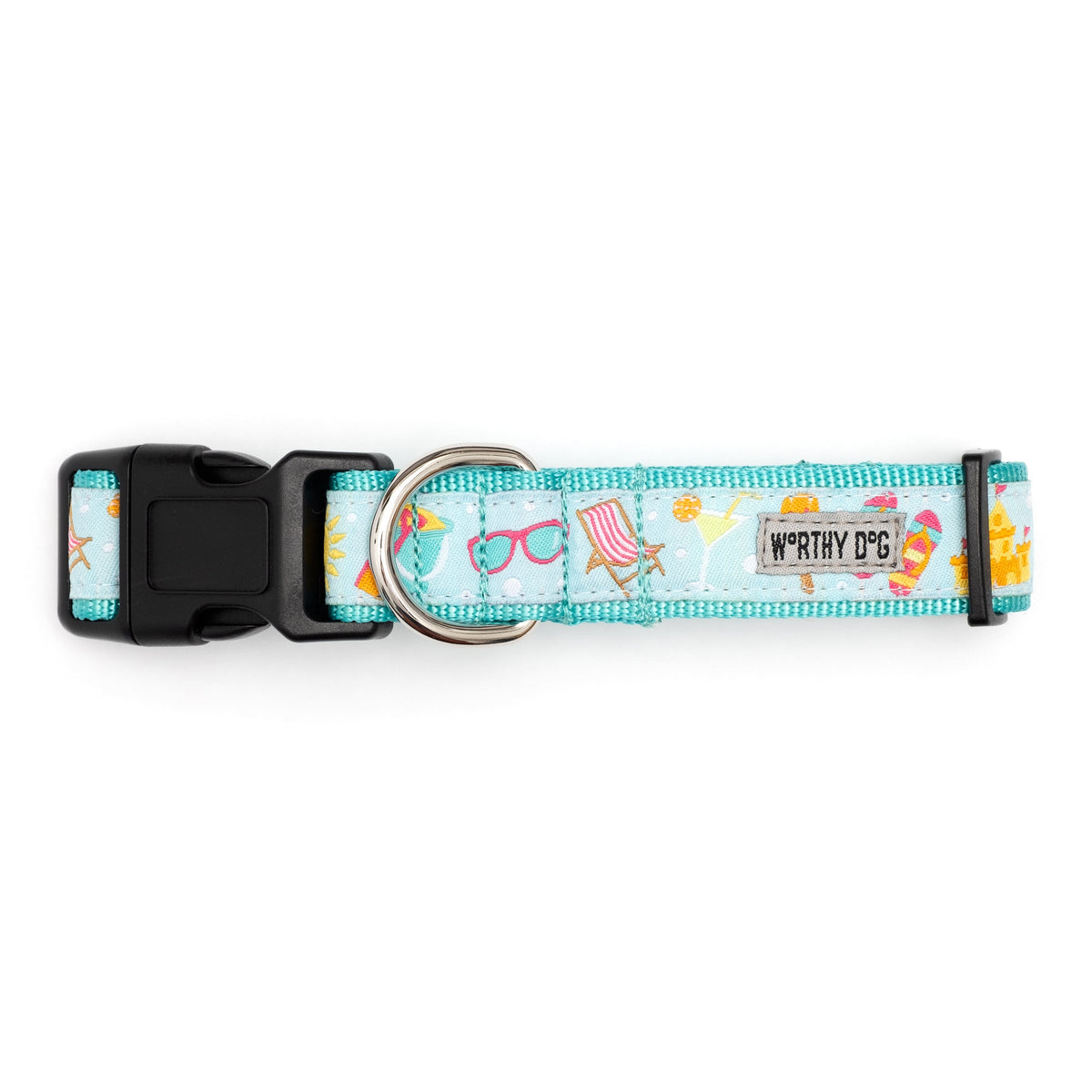 Life's a Beach Dog Collar – Mint Green, Sizes XS–XL