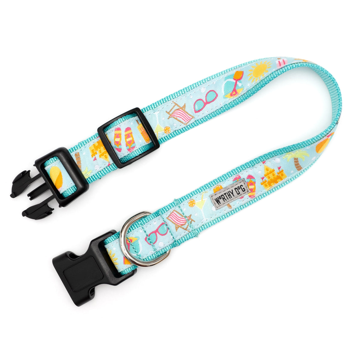 Life's a Beach Dog Collar – Mint Green, Sizes XS–XL