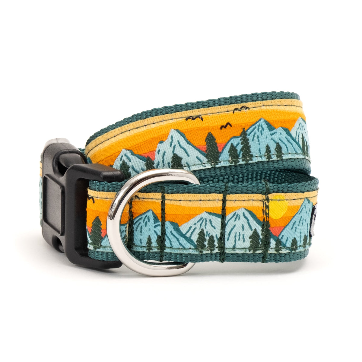Mountain Print Nylon Dog Collar in multicolored, main product view