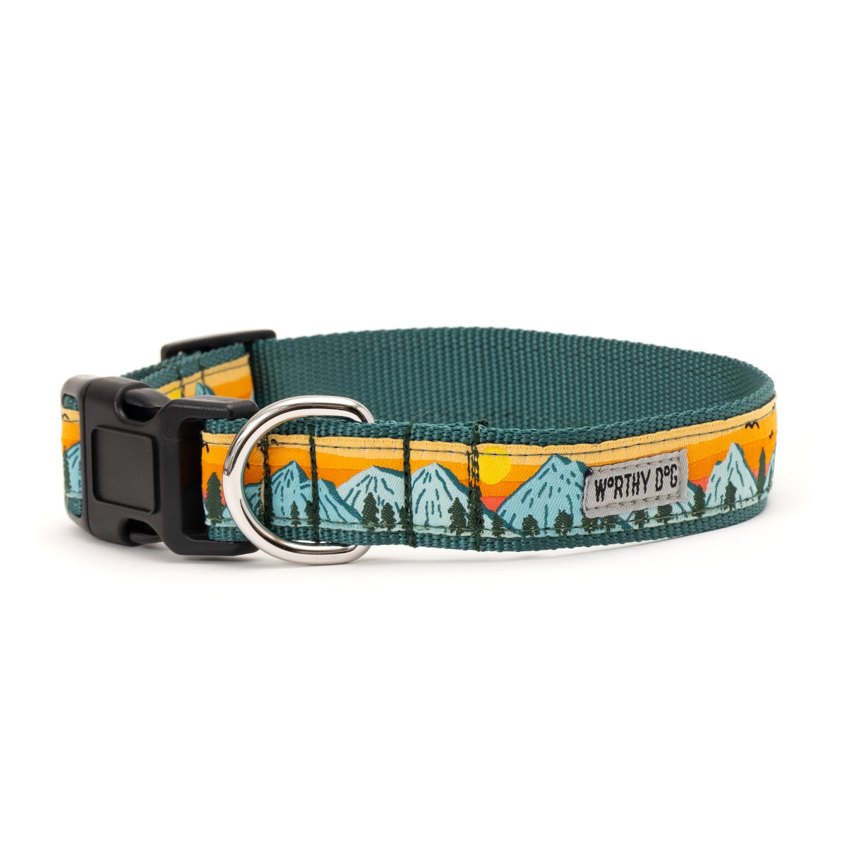 Mountain Print Nylon Dog Collar in multicolored, product view 2