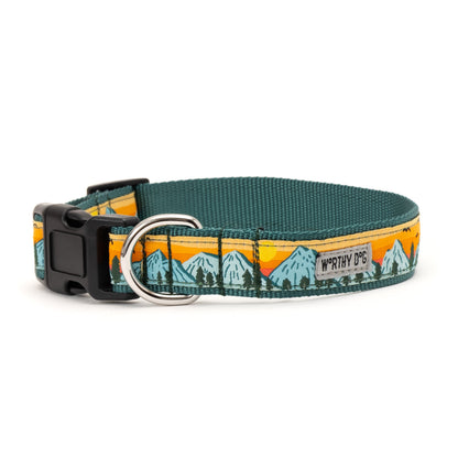 Mountain Print Nylon Dog Collar in multicolored, product view 2