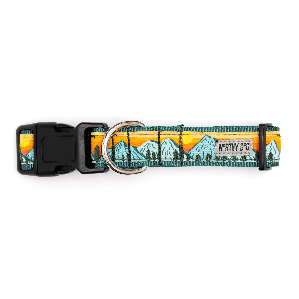 Mountain Print Nylon Dog Collar in multicolored, product view 3