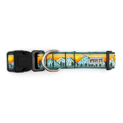 Mountain Print Nylon Dog Collar in multicolored, product view 3