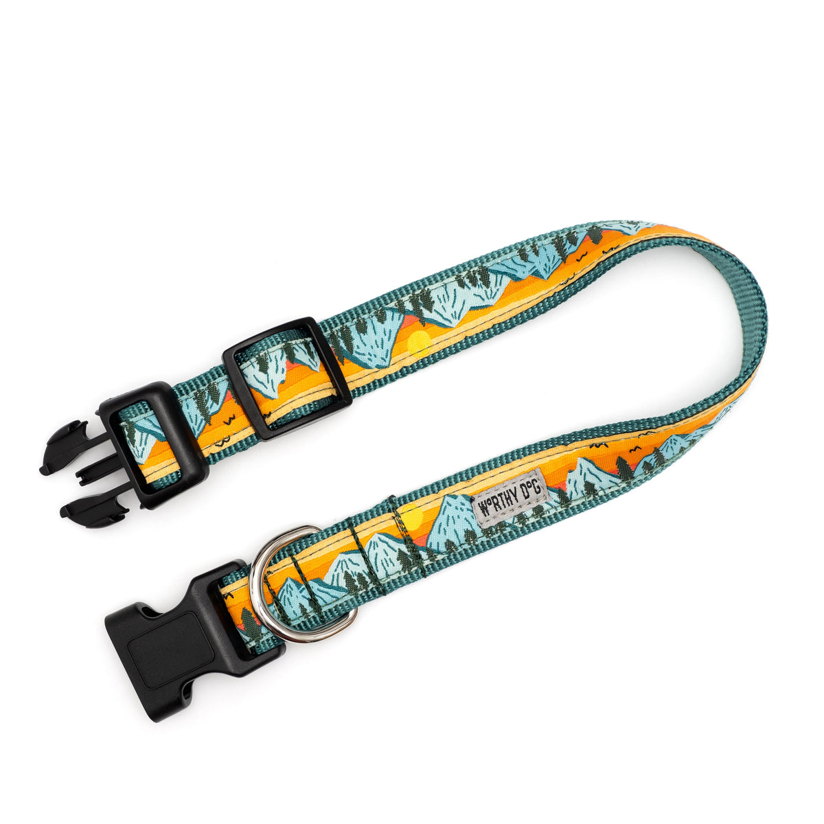 Mountain Print Nylon Dog Collar in multicolored, product view 4