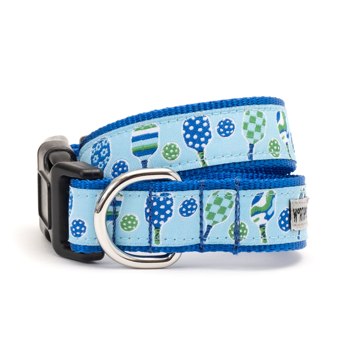 Pickleball Dog Collar – Blue & Pink, Sizes XS–XL