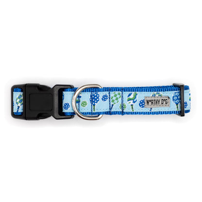 Pickleball Dog Collar – Blue & Pink, Sizes XS–XL