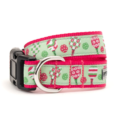 Pickleball Dog Collar – Blue & Pink, Sizes XS–XL