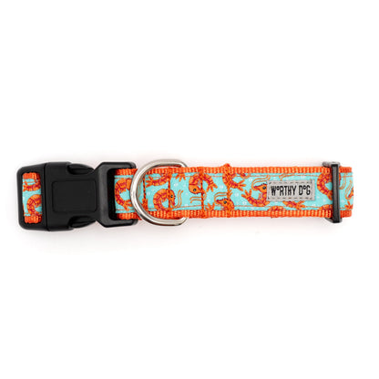Shrimp Dog Collar – Blue, Sizes XS–XL