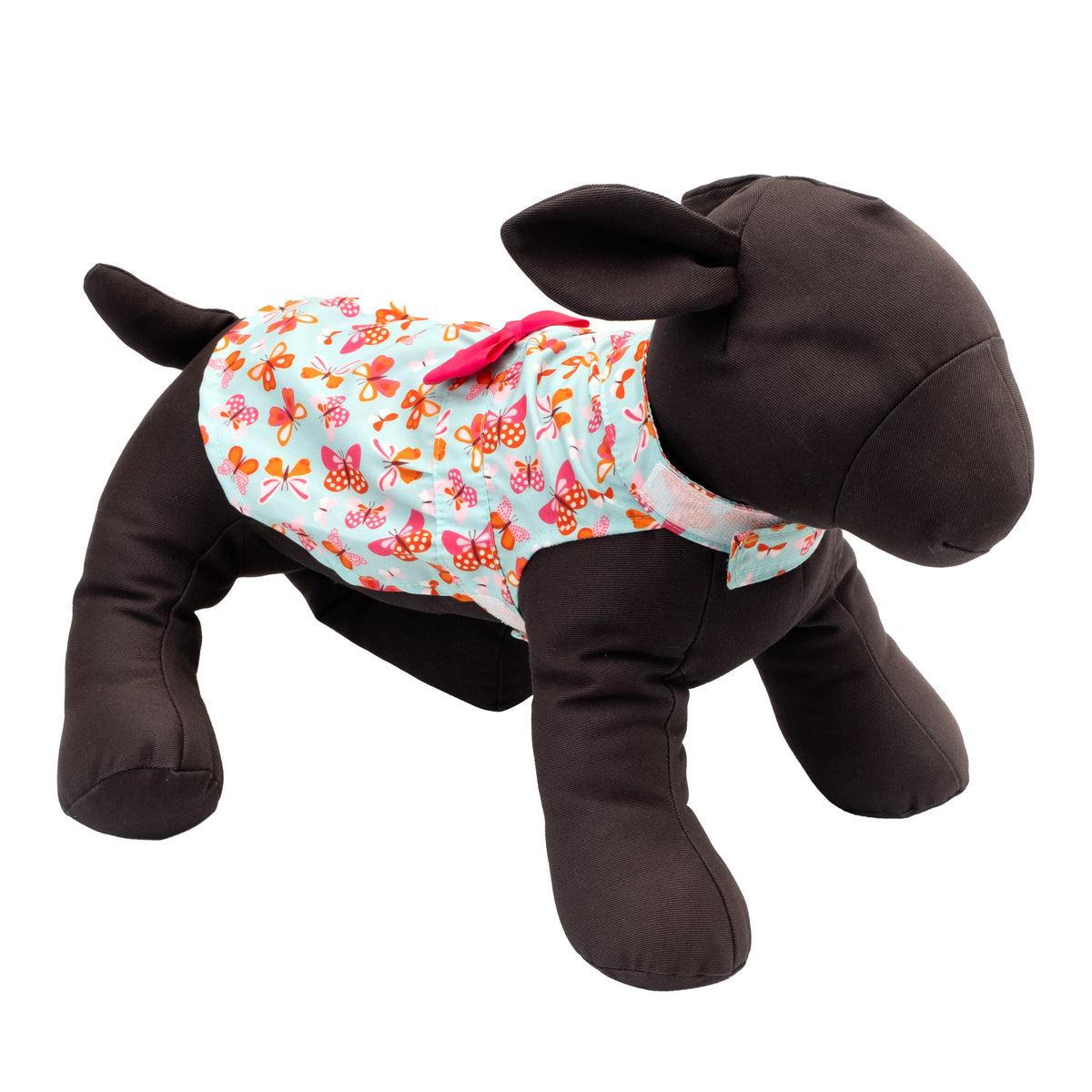 Butterfly Dog Dress – Polyester, Blue, Sizes XS–XXL