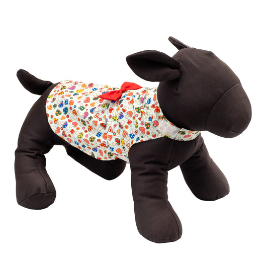 Mushrooms Dog Dress – Polyester, Mint, Sizes XS–XXL