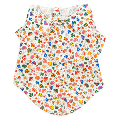 Mushrooms Dog Shirt – Polyester, Mint, Sizes XS–XXL