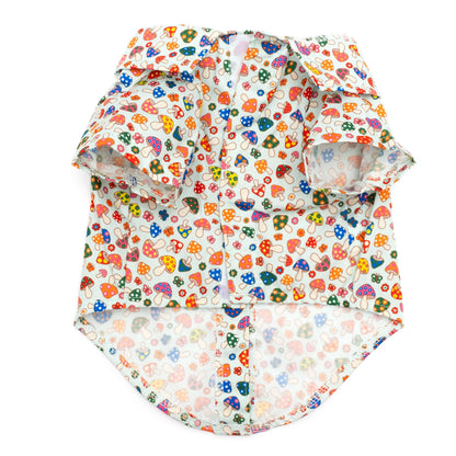 Mushrooms Dog Shirt – Polyester, Mint, Sizes XS–XXL
