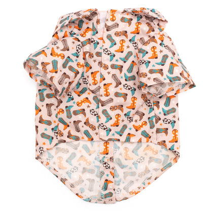 Wild Wild West Dog Shirt – Polyester, Beige, Sizes XS–XXL
