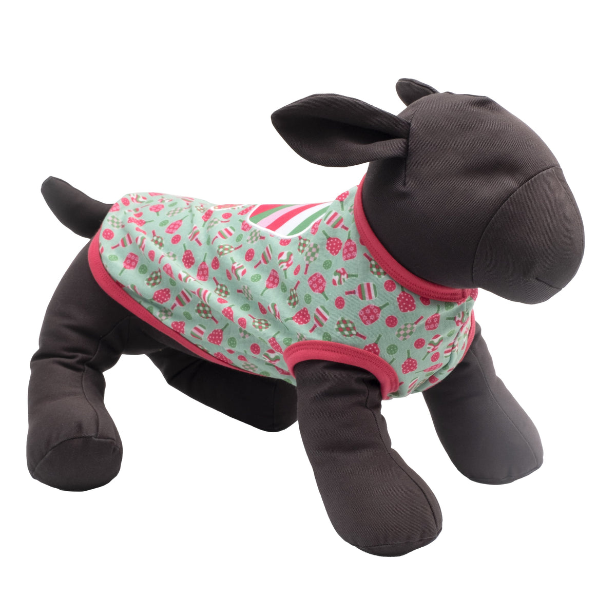 Pickleball Dog Tank Top – Polyester, Blue & Pink, Sizes XS–XXL