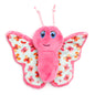 Pink Butterfly Catnip Cat Toy with Floral Wings, front view with floral wings