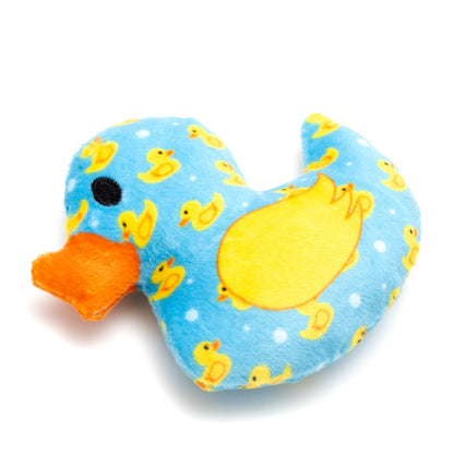 Blue Duck Catnip Cat Toy with Crinkle Sound, angled view
