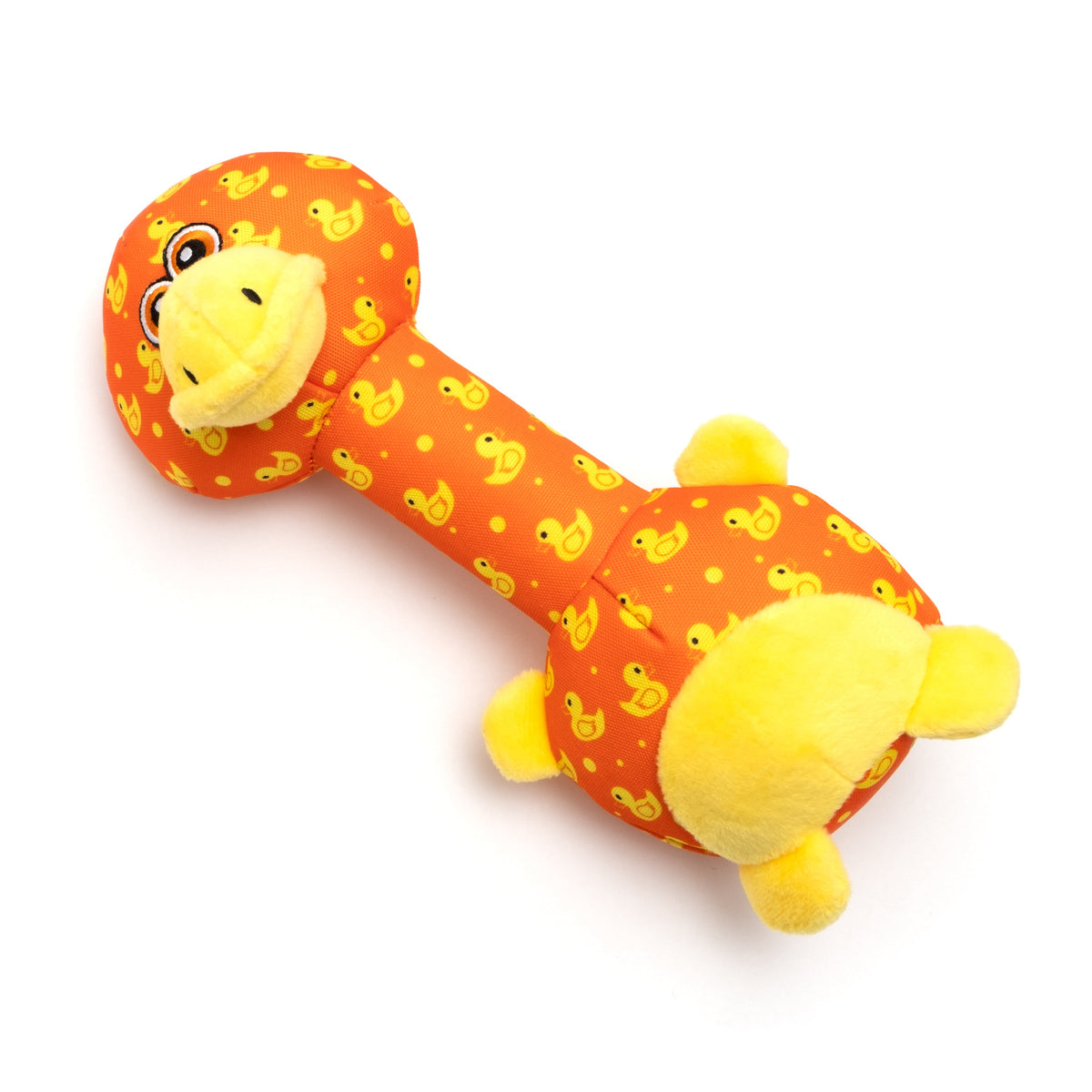 Ducky Long Neck Dog Toy – Orange, Size One Size