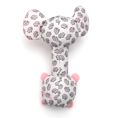 Gray Elephant Squeaky Dog Toy with Long Neck, back view