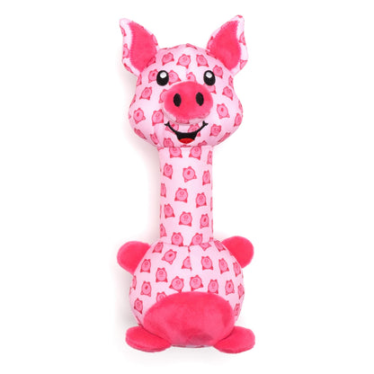 Piggy Long Neck Dog Toy – Pink, Size One Size
