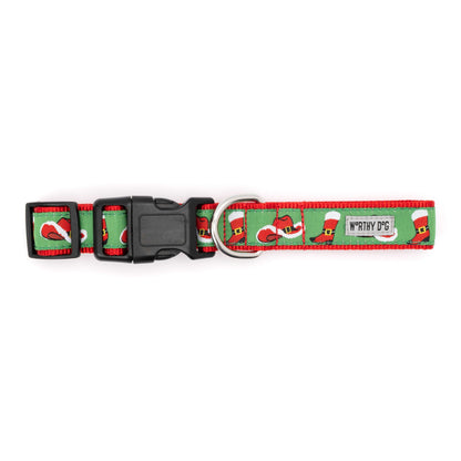 Cowboy Christmas Dog Dog Collar – Red, Sizes XS–XL