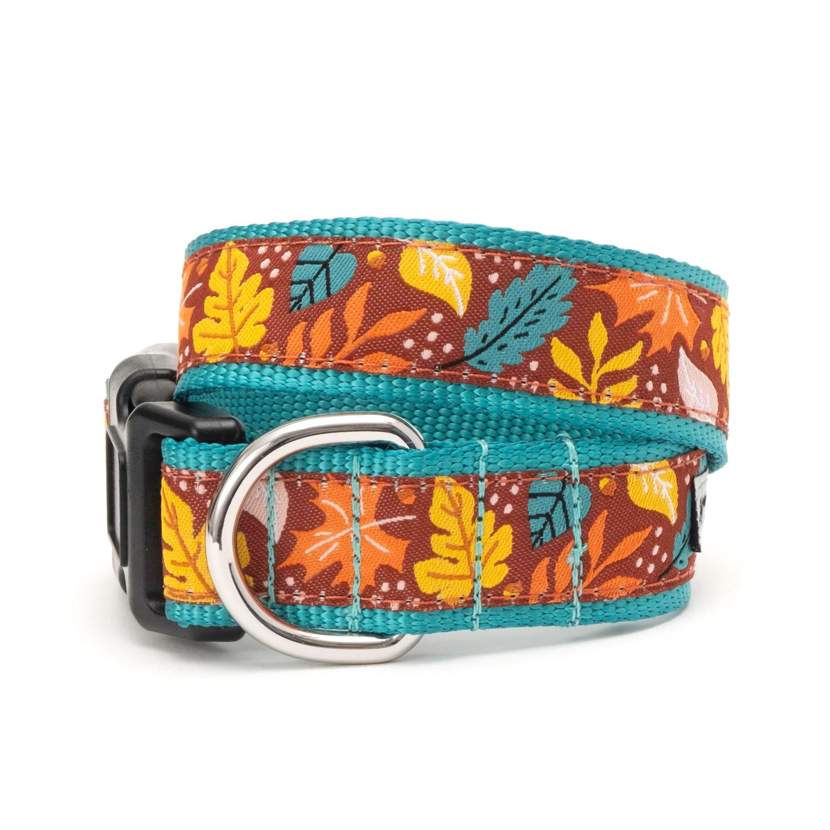 Burgundy Fall Leaf Dog Collar in burgundy, main product view
