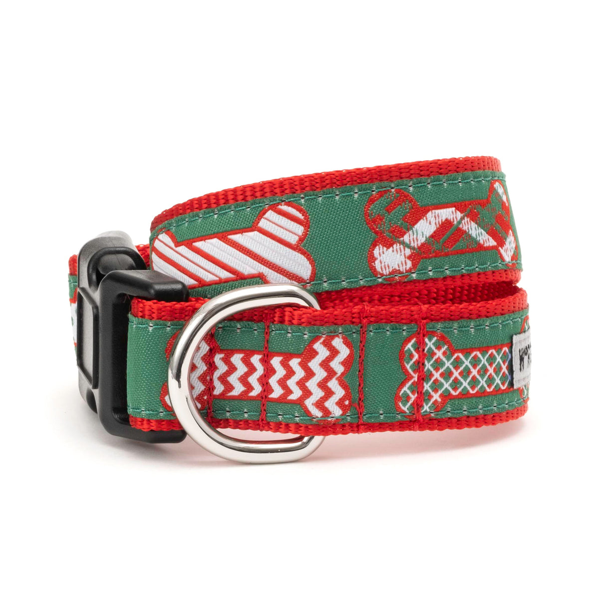 Festive Bones Dog Dog Collar – Green, Sizes XS–XL