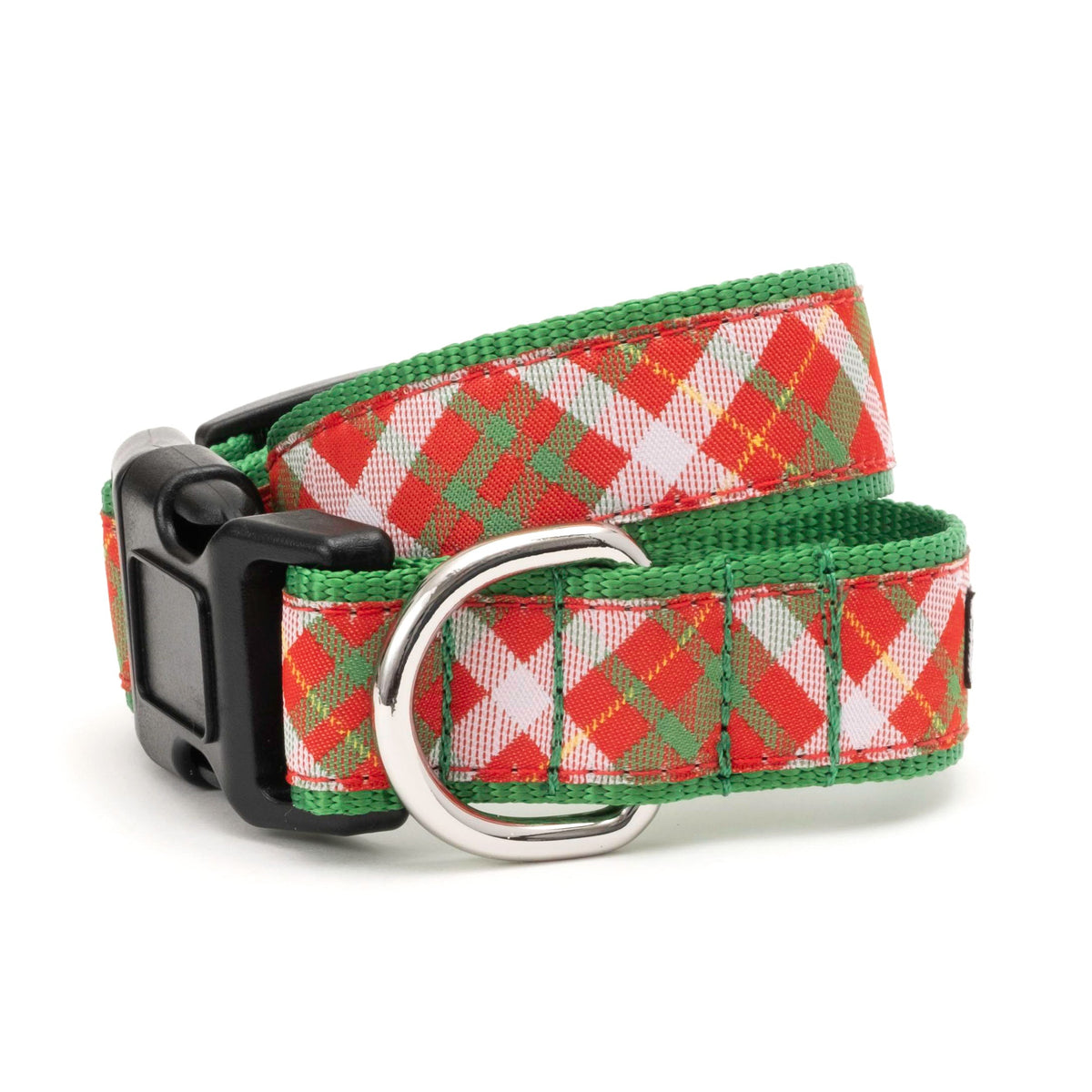 Holiday Plaid Dog Dog Collar – Multicolored, Sizes XS–XL