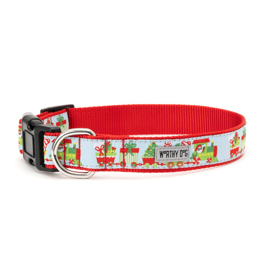 Toyland Train Dog Dog Collar – Blue, Sizes XS–XL
