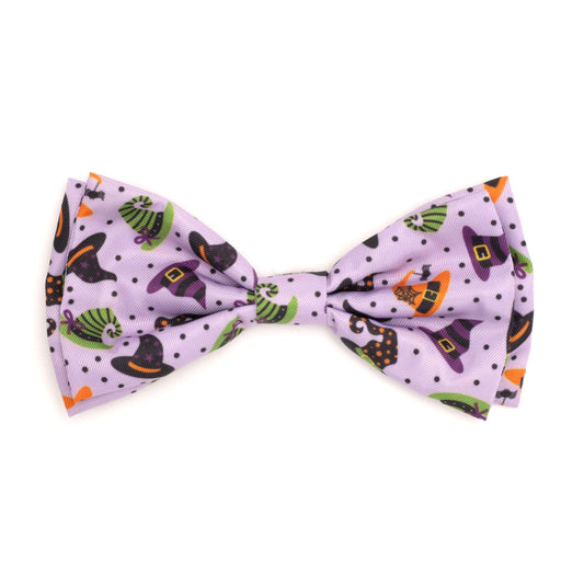 Bewitched Dog Bow Tie – Polyester, Purple, Sizes S, L