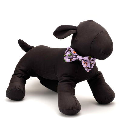 Bewitched Dog Bow Tie – Polyester, Purple, Sizes S, L