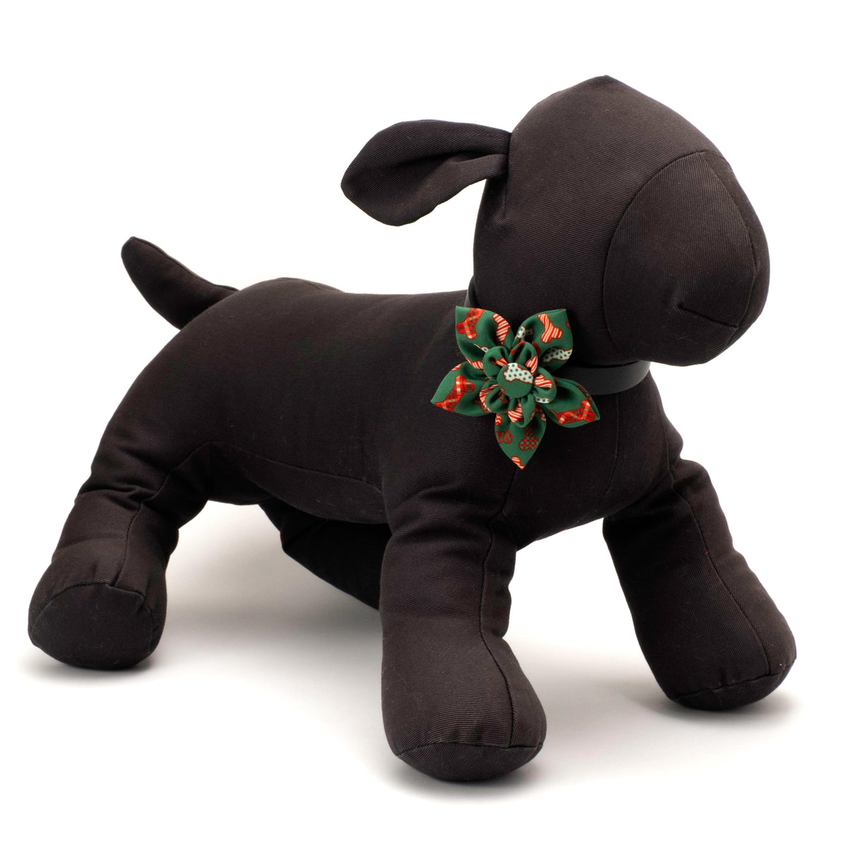 Festive Bones Dog Flower – Polyester, Green, Sizes S, L