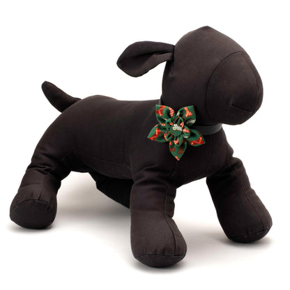 Festive Bones Dog Flower – Polyester, Green, Sizes S, L