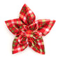 Holiday Plaid Dog Flower – Polyester, Multicolored, Sizes S, L