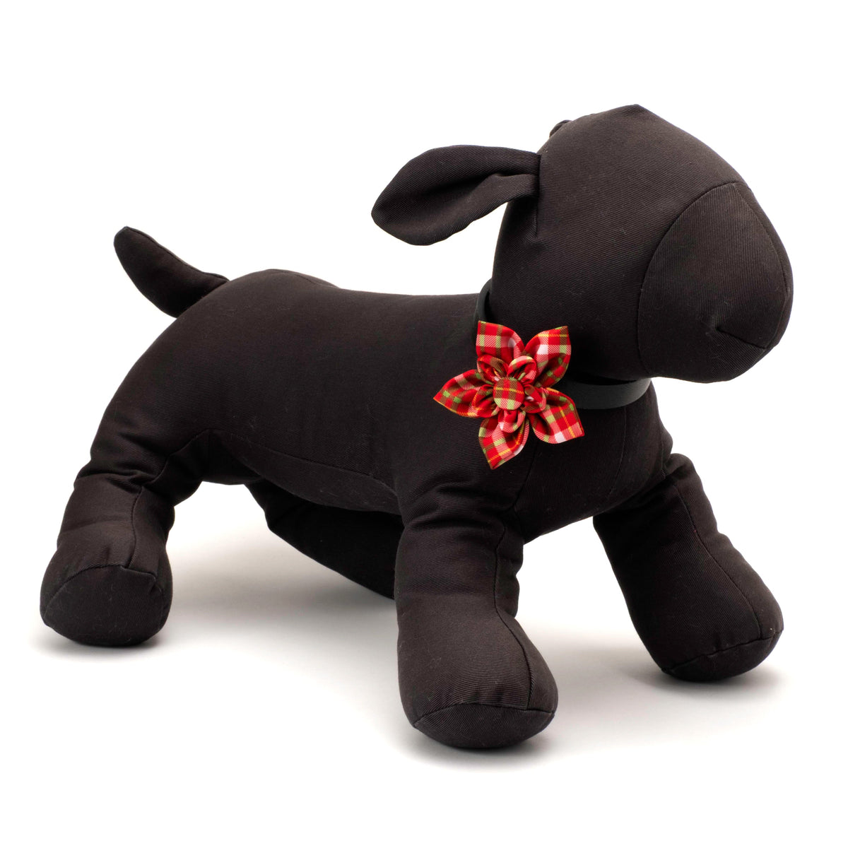 Holiday Plaid Dog Flower – Polyester, Multicolored, Sizes S, L