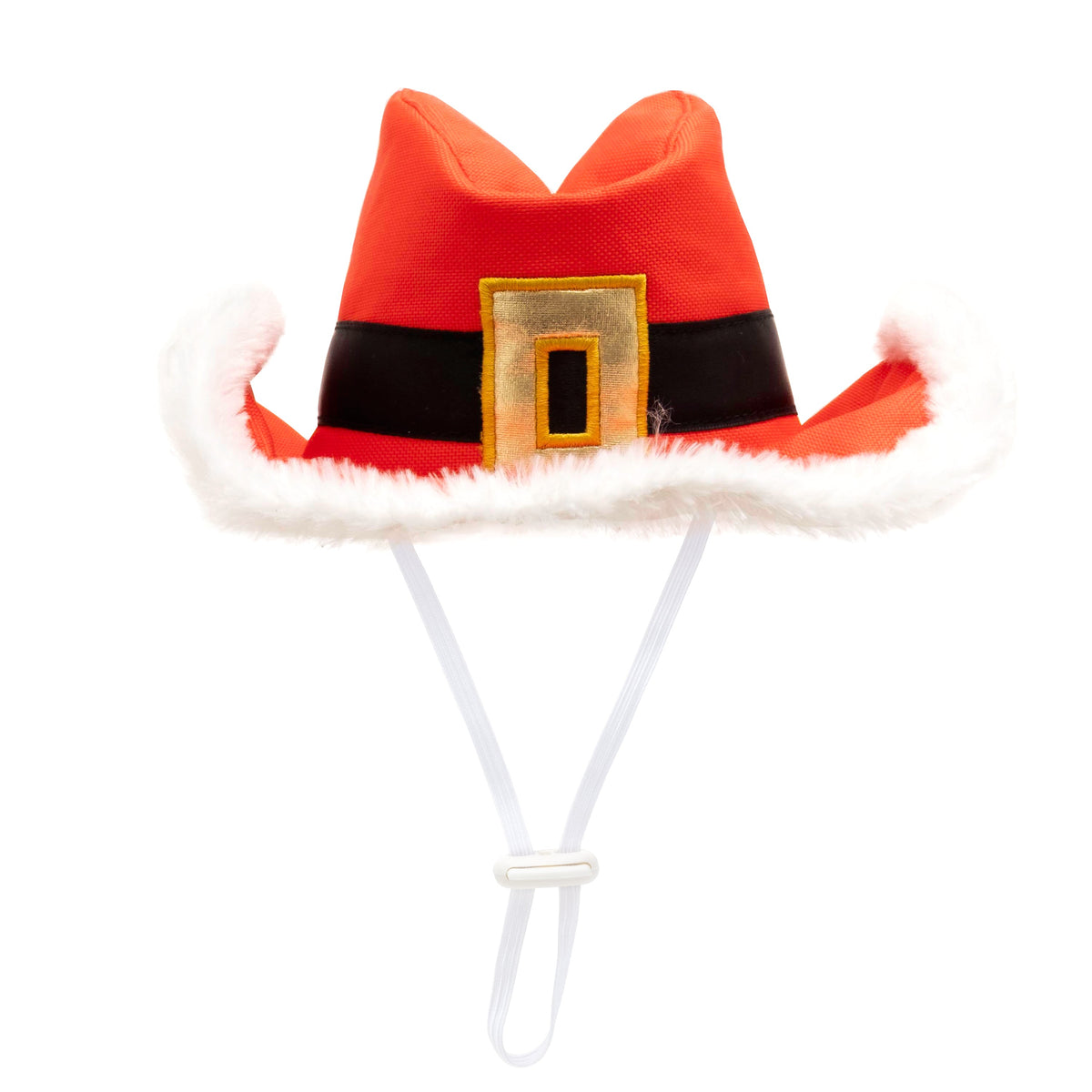 Cowboy Christmas Dog Hat – Polyester, Red, Sizes S, L