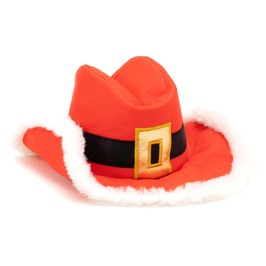 Cowboy Christmas Dog Hat – Polyester, Red, Sizes S, L