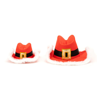 Cowboy Christmas Dog Hat – Polyester, Red, Sizes S, L