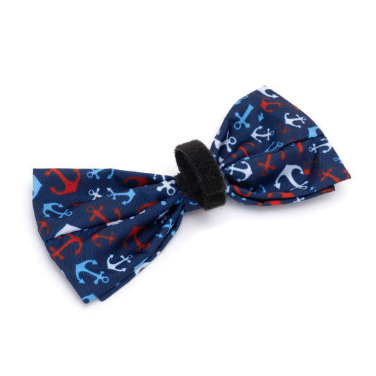 Anchors Ahoy Dog Bow Tie – Polyester, Navy, Sizes S, L