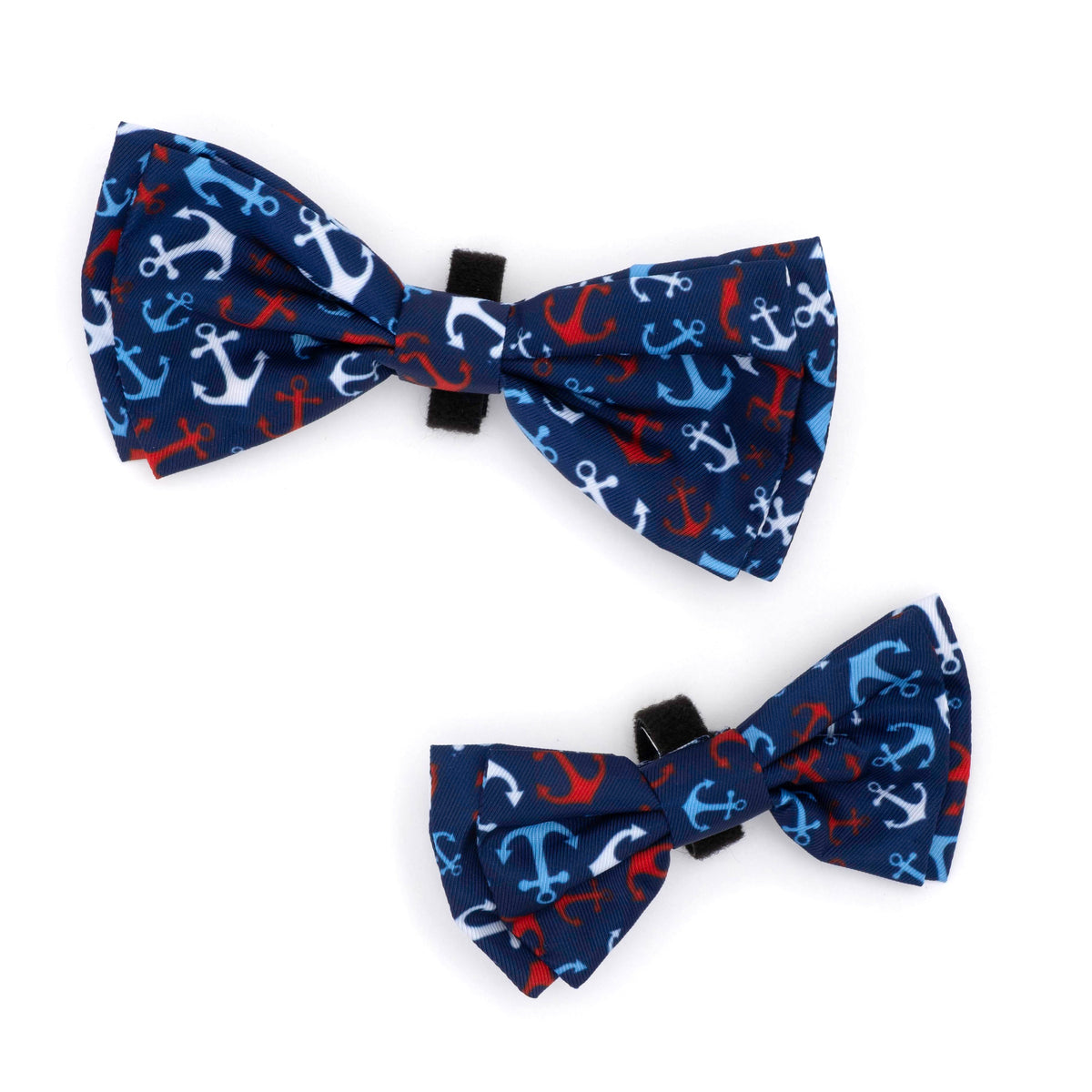 Anchors Ahoy Dog Bow Tie – Polyester, Navy, Sizes S, L