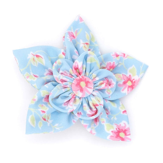 Fancy Floral Dog Flower – Polyester, Blue, Sizes S, L