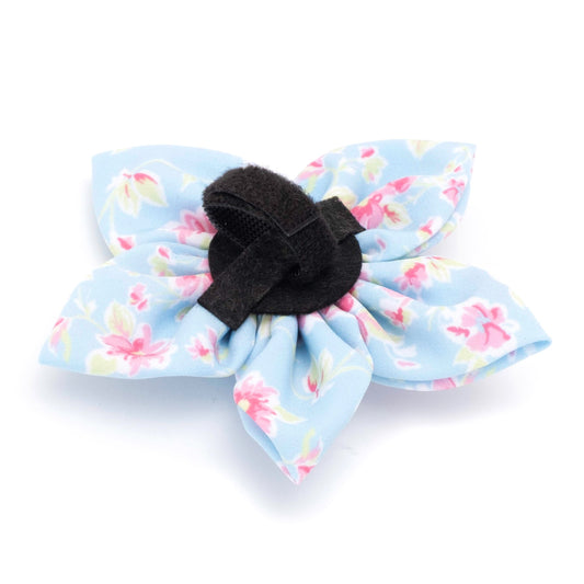 Fancy Floral Dog Flower – Polyester, Blue, Sizes S, L